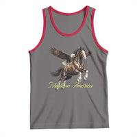 Made in America Patriotic Eagle and Horse Tank Top Strong American Pride Western Style