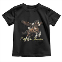 Made in America Patriotic Eagle and Horse Toddler T Shirt Strong American Pride Western Style