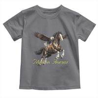 Made in America Patriotic Eagle and Horse Toddler T Shirt Strong American Pride Western Style