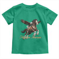 Made in America Patriotic Eagle and Horse Toddler T Shirt Strong American Pride Western Style