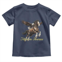Made in America Patriotic Eagle and Horse Toddler T Shirt Strong American Pride Western Style