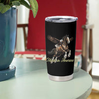Made in America Patriotic Eagle and Horse Tumbler Cup Strong American Pride Western Style
