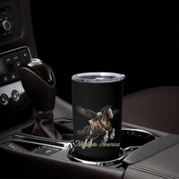 Made in America Patriotic Eagle and Horse Tumbler Cup Strong American Pride Western Style