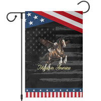 Made in America Patriotic Eagle and Horse Garden Flag Strong American Pride Western Style