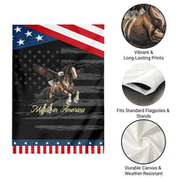 Made in America Patriotic Eagle and Horse Garden Flag Strong American Pride Western Style
