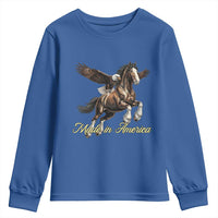 Made in America Patriotic Eagle and Horse Youth Sweatshirt Strong American Pride Western Style