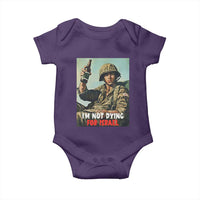 I’m Not Dying For Israel America First Veteran Baby Onesie Anti Foreign War Military Statement
