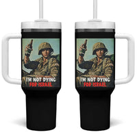 I’m Not Dying For Israel America First Veteran Tumbler With Handle Anti Foreign War Military Statement