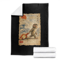Baby Punch the Monkey Japanese Style Graphic Throw Blanket Dragging Plush Toy Vintage Art Gift