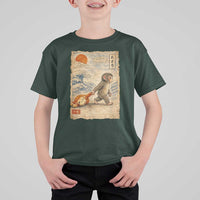 Baby Punch the Monkey Japanese Style Graphic T Shirt For Kid Dragging Plush Toy Vintage Art Gift