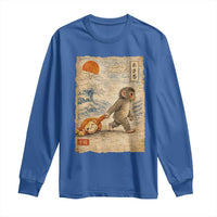Baby Punch the Monkey Japanese Style Graphic Long Sleeve Shirt Dragging Plush Toy Vintage Art Gift