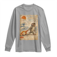 Baby Punch the Monkey Japanese Style Graphic Long Sleeve Shirt Dragging Plush Toy Vintage Art Gift