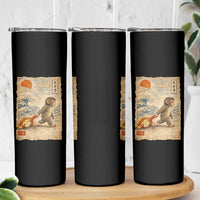 Baby Punch the Monkey Japanese Style Graphic Skinny Tumbler Dragging Plush Toy Vintage Art Gift