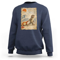 Baby Punch the Monkey Japanese Style Graphic Sweatshirt Dragging Plush Toy Vintage Art Gift