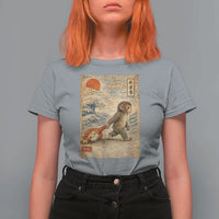 Baby Punch the Monkey Japanese Style Graphic T Shirt For Women Dragging Plush Toy Vintage Art Gift