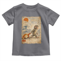 Baby Punch the Monkey Japanese Style Graphic Toddler T Shirt Dragging Plush Toy Vintage Art Gift