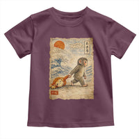 Baby Punch the Monkey Japanese Style Graphic Toddler T Shirt Dragging Plush Toy Vintage Art Gift