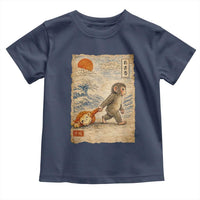 Baby Punch the Monkey Japanese Style Graphic Toddler T Shirt Dragging Plush Toy Vintage Art Gift