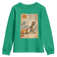Baby Punch the Monkey Japanese Style Graphic Youth Sweatshirt Dragging Plush Toy Vintage Art Gift