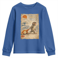 Baby Punch the Monkey Japanese Style Graphic Youth Sweatshirt Dragging Plush Toy Vintage Art Gift
