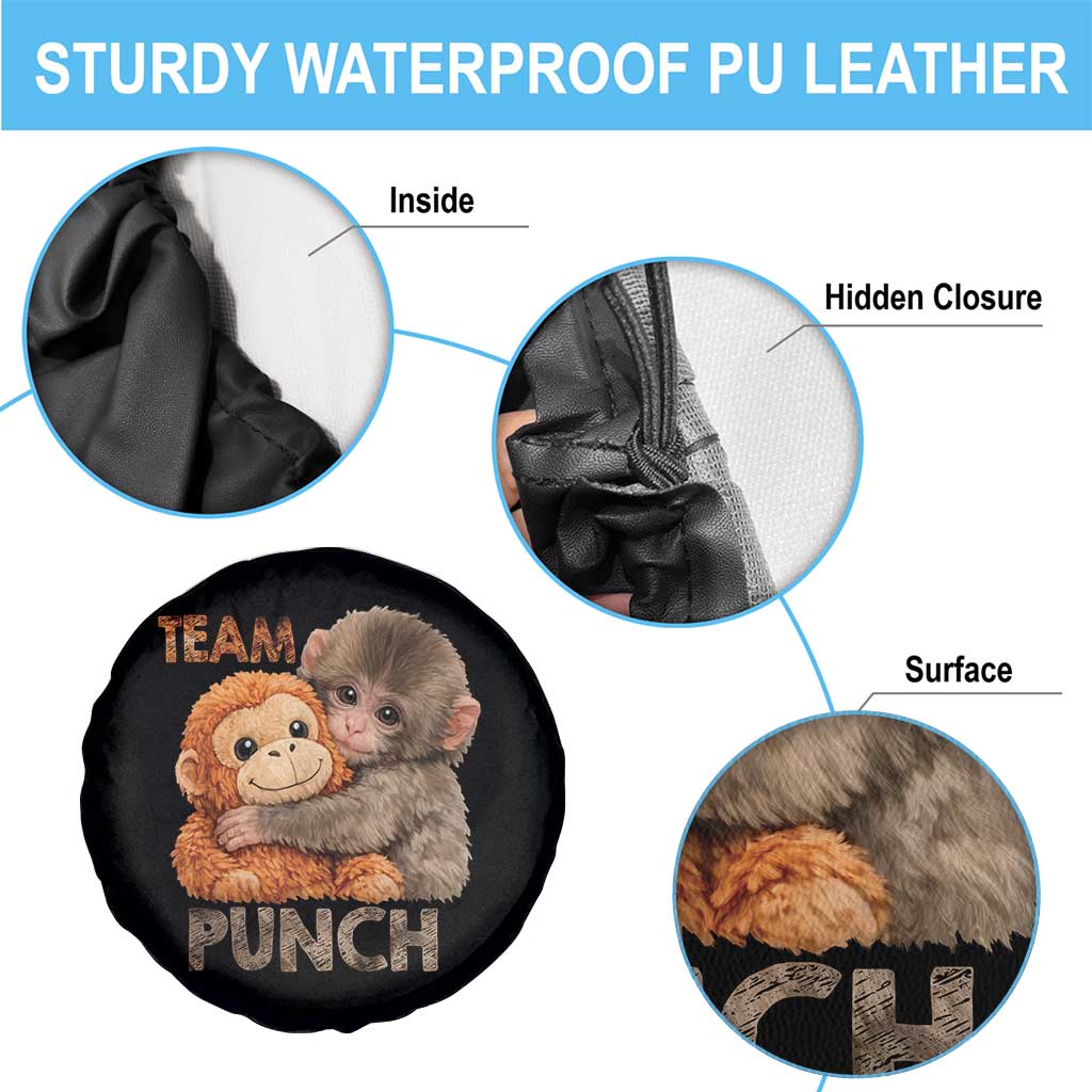 Team Punch Viral Baby Monkey Spare Tire Cover Cute Monkey Hugging Plush Toy Internet Trend Gift