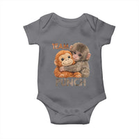 Team Punch Viral Baby Monkey Baby Onesie Cute Monkey Hugging Plush Toy Internet Trend Gift
