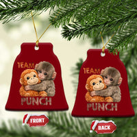 Team Punch Viral Baby Monkey Ceramic Ornament Cute Monkey Hugging Plush Toy Internet Trend Gift