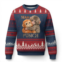 Team Punch Viral Baby Monkey Ugly Christmas Sweater Cute Monkey Hugging Plush Toy Internet Trend Gift
