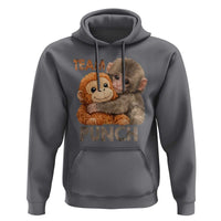 Team Punch Viral Baby Monkey Hoodie Cute Monkey Hugging Plush Toy Internet Trend Gift