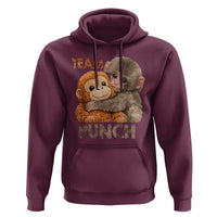 Team Punch Viral Baby Monkey Hoodie Cute Monkey Hugging Plush Toy Internet Trend Gift