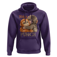 Team Punch Viral Baby Monkey Hoodie Cute Monkey Hugging Plush Toy Internet Trend Gift
