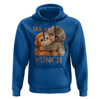 Team Punch Viral Baby Monkey Hoodie Cute Monkey Hugging Plush Toy Internet Trend Gift