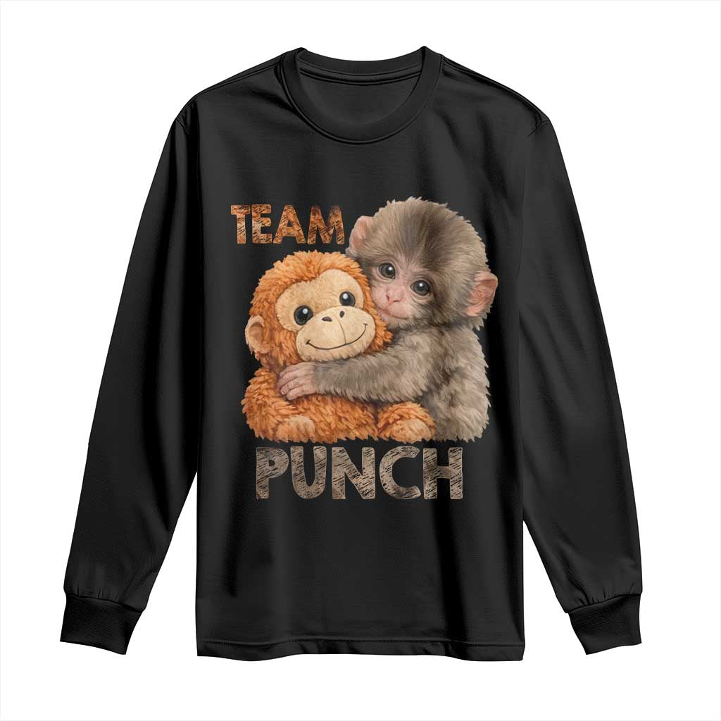 Team Punch Viral Baby Monkey Long Sleeve Shirt Cute Monkey Hugging Plush Toy Internet Trend Gift