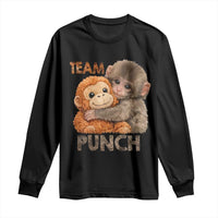 Team Punch Viral Baby Monkey Long Sleeve Shirt Cute Monkey Hugging Plush Toy Internet Trend Gift