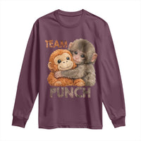 Team Punch Viral Baby Monkey Long Sleeve Shirt Cute Monkey Hugging Plush Toy Internet Trend Gift