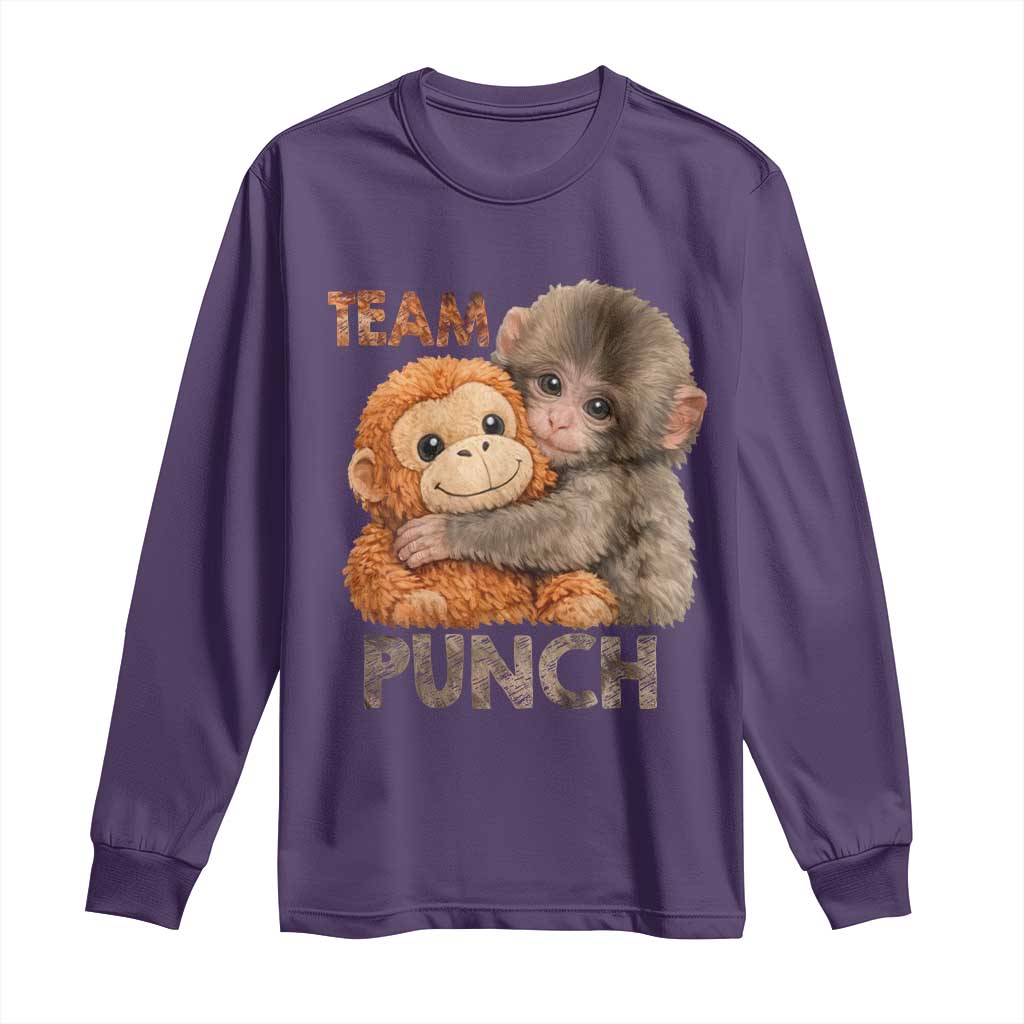 Team Punch Viral Baby Monkey Long Sleeve Shirt Cute Monkey Hugging Plush Toy Internet Trend Gift
