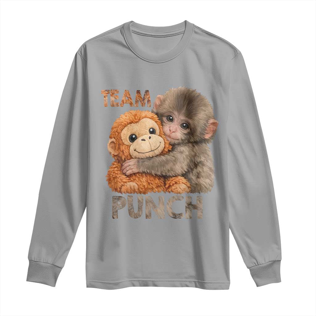 Team Punch Viral Baby Monkey Long Sleeve Shirt Cute Monkey Hugging Plush Toy Internet Trend Gift