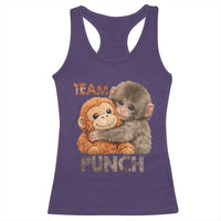 Team Punch Viral Baby Monkey Racerback Tank Top Cute Monkey Hugging Plush Toy Internet Trend Gift