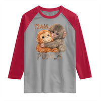 Team Punch Viral Baby Monkey Raglan Shirt Cute Monkey Hugging Plush Toy Internet Trend Gift