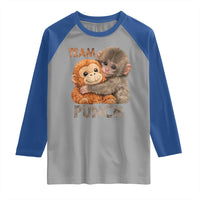 Team Punch Viral Baby Monkey Raglan Shirt Cute Monkey Hugging Plush Toy Internet Trend Gift