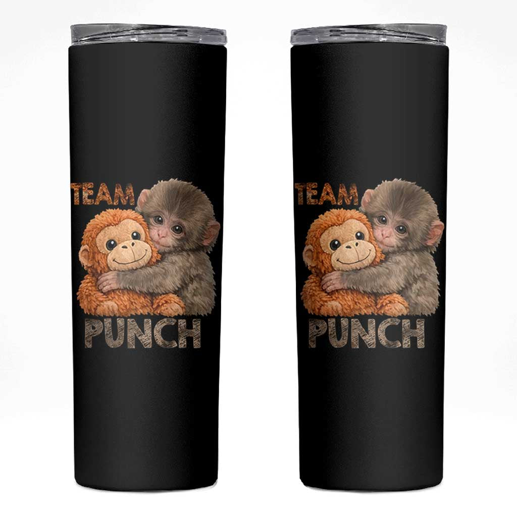 Team Punch Viral Baby Monkey Skinny Tumbler Cute Monkey Hugging Plush Toy Internet Trend Gift