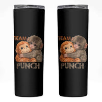 Team Punch Viral Baby Monkey Skinny Tumbler Cute Monkey Hugging Plush Toy Internet Trend Gift