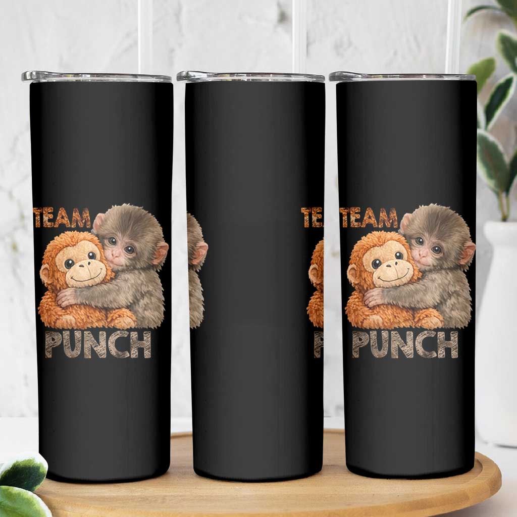 Team Punch Viral Baby Monkey Skinny Tumbler Cute Monkey Hugging Plush Toy Internet Trend Gift