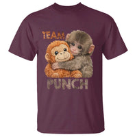 Team Punch Viral Baby Monkey T Shirt Cute Monkey Hugging Plush Toy Internet Trend Gift