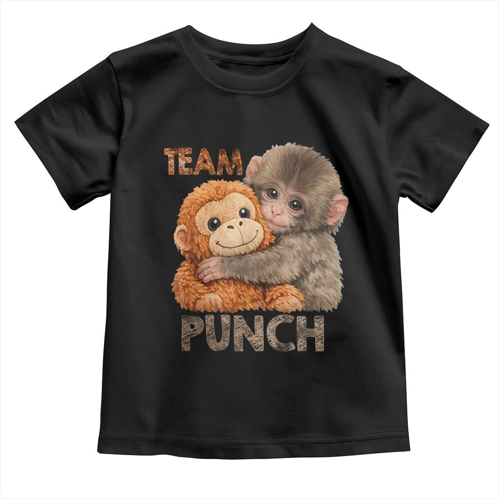 Team Punch Viral Baby Monkey Toddler T Shirt Cute Monkey Hugging Plush Toy Internet Trend Gift