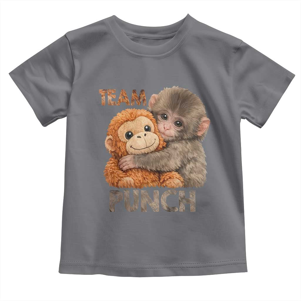 Team Punch Viral Baby Monkey Toddler T Shirt Cute Monkey Hugging Plush Toy Internet Trend Gift