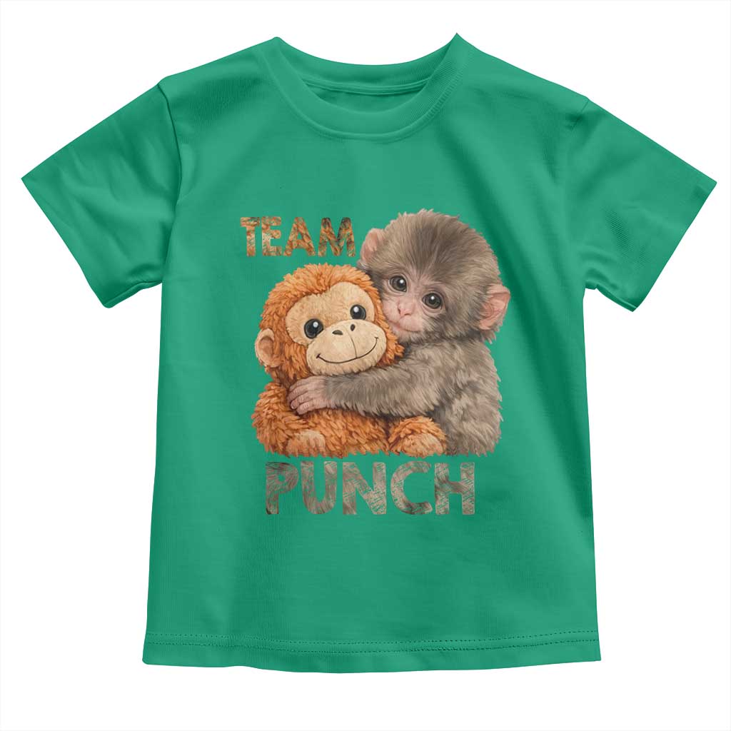Team Punch Viral Baby Monkey Toddler T Shirt Cute Monkey Hugging Plush Toy Internet Trend Gift