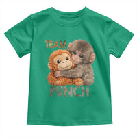 Team Punch Viral Baby Monkey Toddler T Shirt Cute Monkey Hugging Plush Toy Internet Trend Gift