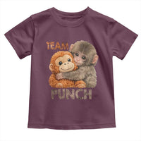 Team Punch Viral Baby Monkey Toddler T Shirt Cute Monkey Hugging Plush Toy Internet Trend Gift
