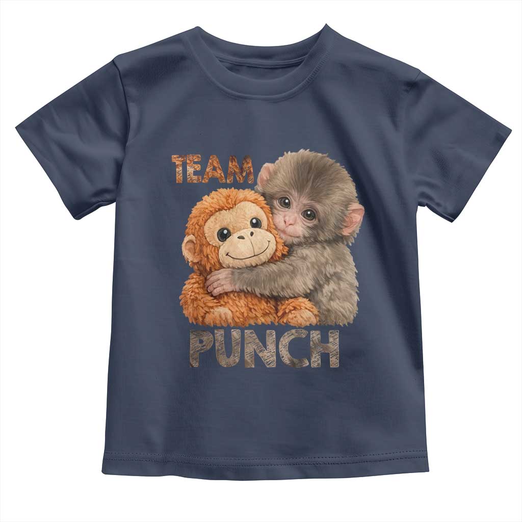 Team Punch Viral Baby Monkey Toddler T Shirt Cute Monkey Hugging Plush Toy Internet Trend Gift